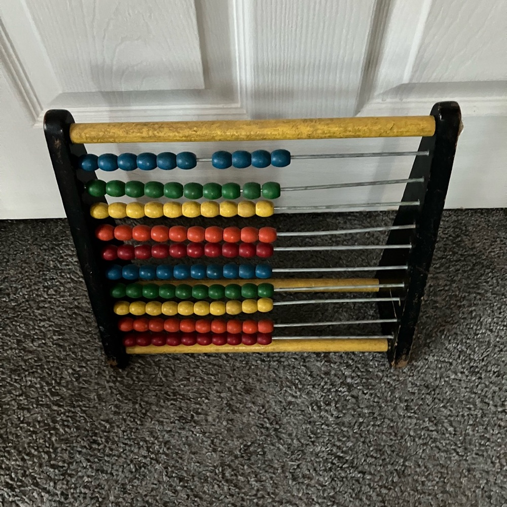 Vintage Holgate Wooden Toy Beads Colorful Counting Frame